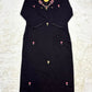 Elegant Black Cotton Embroidered 3-Piece Suit Set