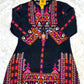 Black Muslin Co-ord Set with Multicolor Ethnic Print
