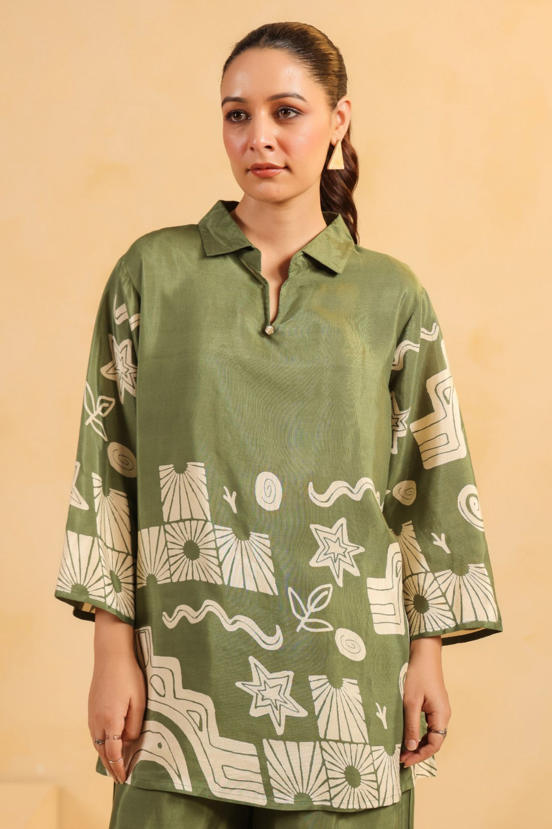 Green Russian Silk Co-Ord Set