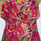 Vibrant Pink Floral Muslin Short Kurti – Bold, Breezy & Beautiful
