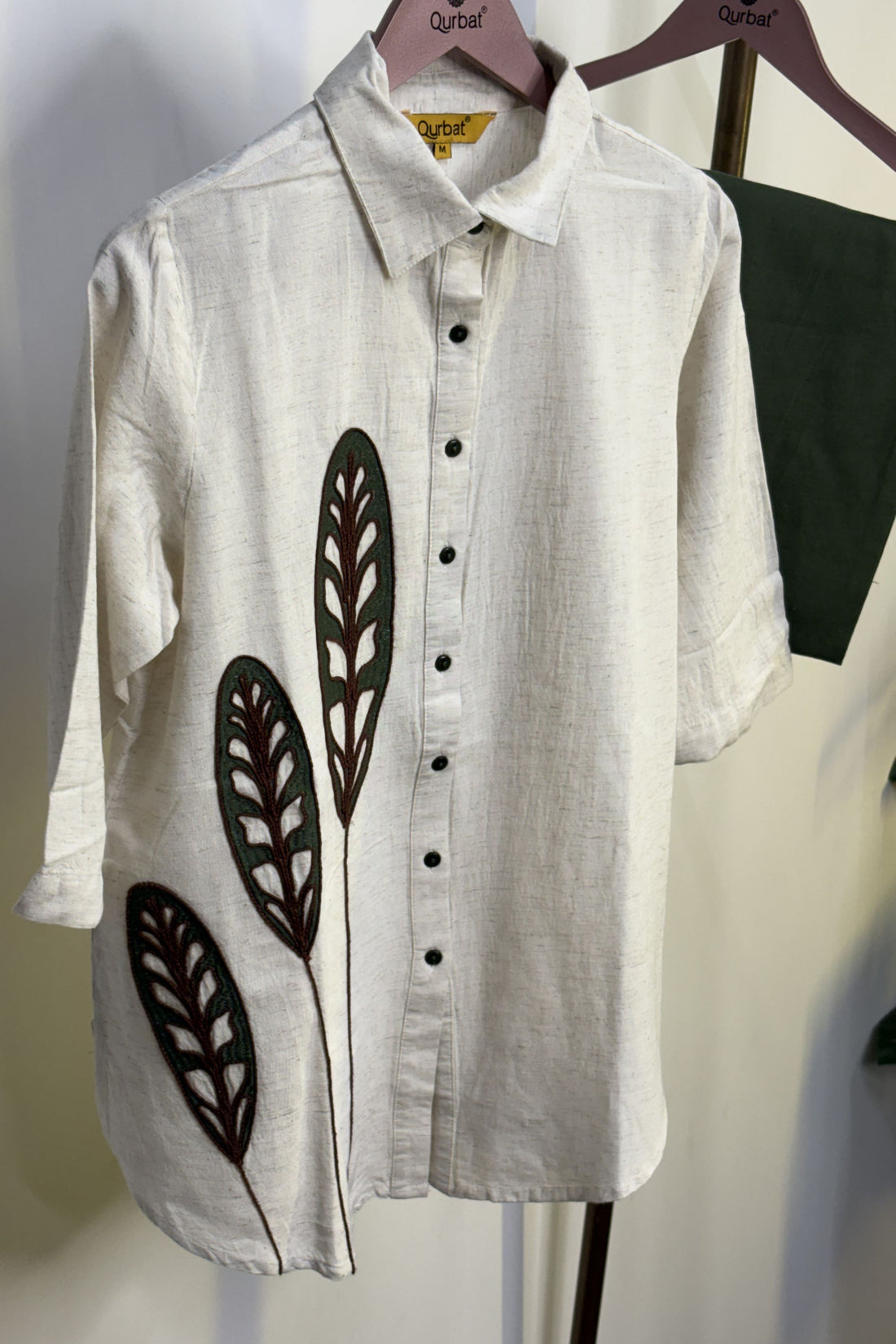 Ivory-Mehendi Cotton Flex Co-Ord Set