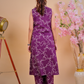 Stylish Purple Sleeveless Kurta with Matching Pants