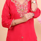 Luxury Red Silk Suit with Zari Embroidery and Dupatta