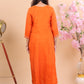 Vibrant Orange Miscos Suit Set with Embroidered Kurta & Patterned Dupatta