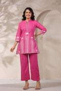 Elephant motif printed kurta set for women, featuring a comfortable cotton blend fabric.