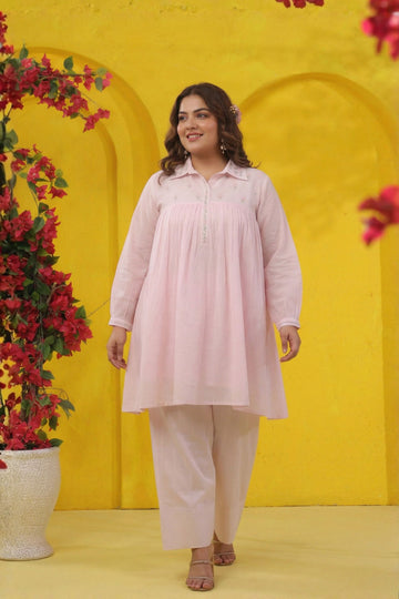Pink Mul Mul Cotton Co-Ord Set