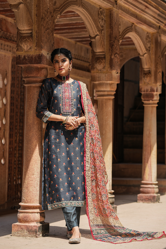 Ethereal Bloom Printed Suit Set