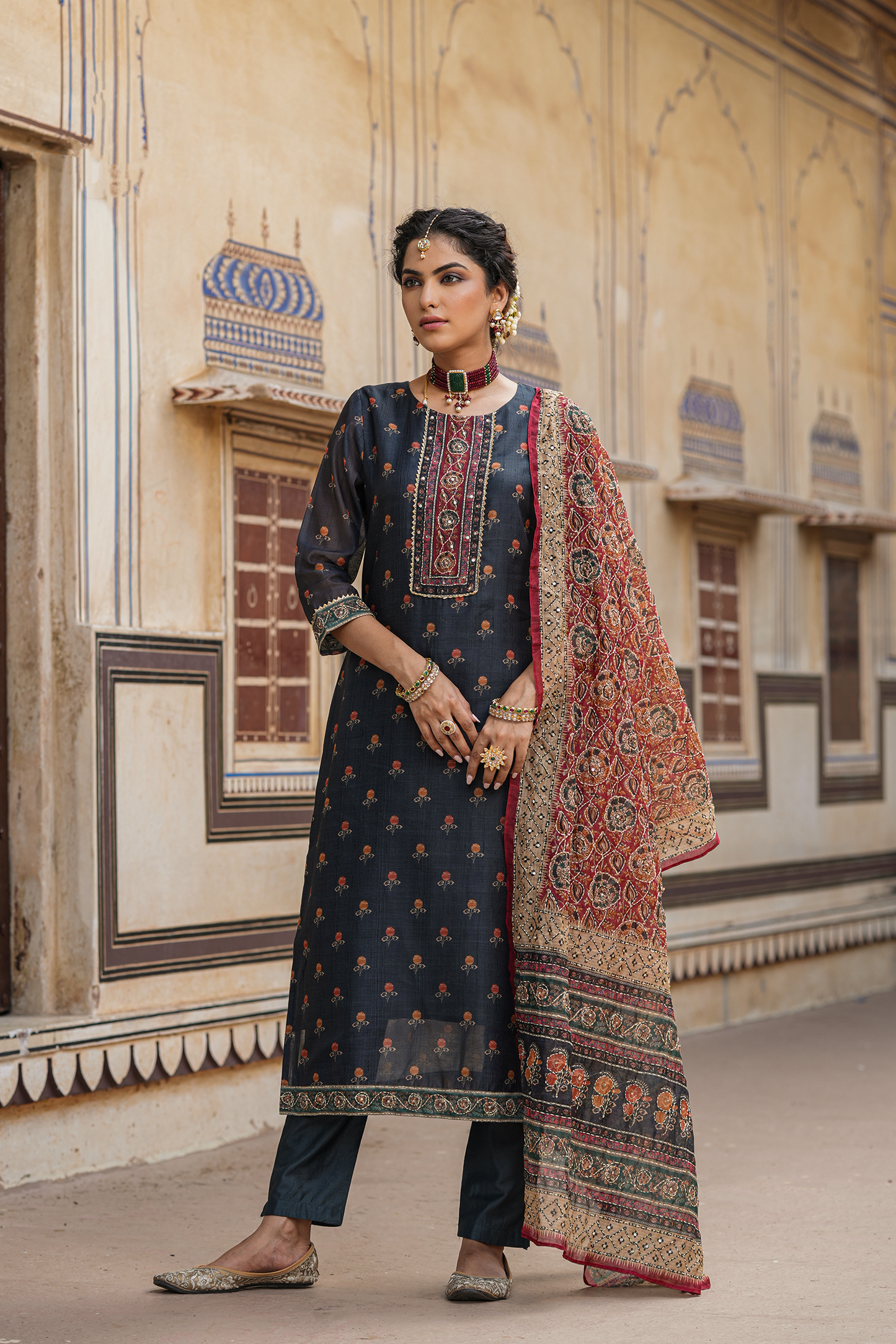 Ethereal Bloom Printed Suit Set