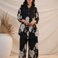Black Silk Digital Printed Co-ord Set