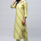 Green Muslin Printed Kurta for Women