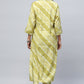 Green Muslin Printed Kurta for Women