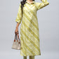 Green Muslin Printed Kurta for Women