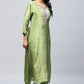 Green Suit Set with Neck Embroidery for Women – Elegant & Traditional