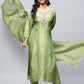 Green Suit Set with Neck Embroidery for Women – Elegant & Traditional