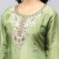 Green Suit Set with Neck Embroidery for Women – Elegant & Traditional