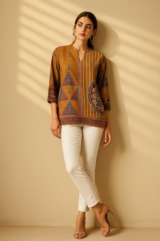 Mustard Muslin Short Kurti – Vibrant, Comfortable & Stylish