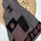 Black Floral Cotton Anarkali Set with Hand Embroidery – 3 Piece Elegant Ensemble