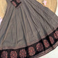 Black Floral Cotton Anarkali Set with Hand Embroidery – 3 Piece Elegant Ensemble