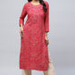 Magenta Pink Bandhani Muslin Printed Kurta for Women – Vibrant & Elegant