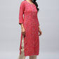 Magenta Pink Bandhani Muslin Printed Kurta for Women – Vibrant & Elegant