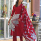 Amethyst Bloom Printed Kurta Set with Dupatta
