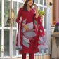 Amethyst Bloom Printed Kurta Set with Dupatta