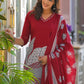 Amethyst Bloom Printed Kurta Set with Dupatta