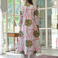 Abstract Bloom Printed Anarkali Suit Set