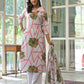 Abstract Bloom Printed Anarkali Suit Set