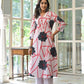 Abstract Bloom Printed Anarkali Suit Set