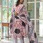 Abstract Bloom Printed Anarkali Suit Set
