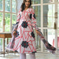 Abstract Bloom Printed Anarkali Suit Set