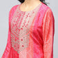 Pink Digital Print Suit Set for Women with Zari Embroidery