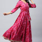 Pink Muslin Angrakha Printed Suit Set for Women