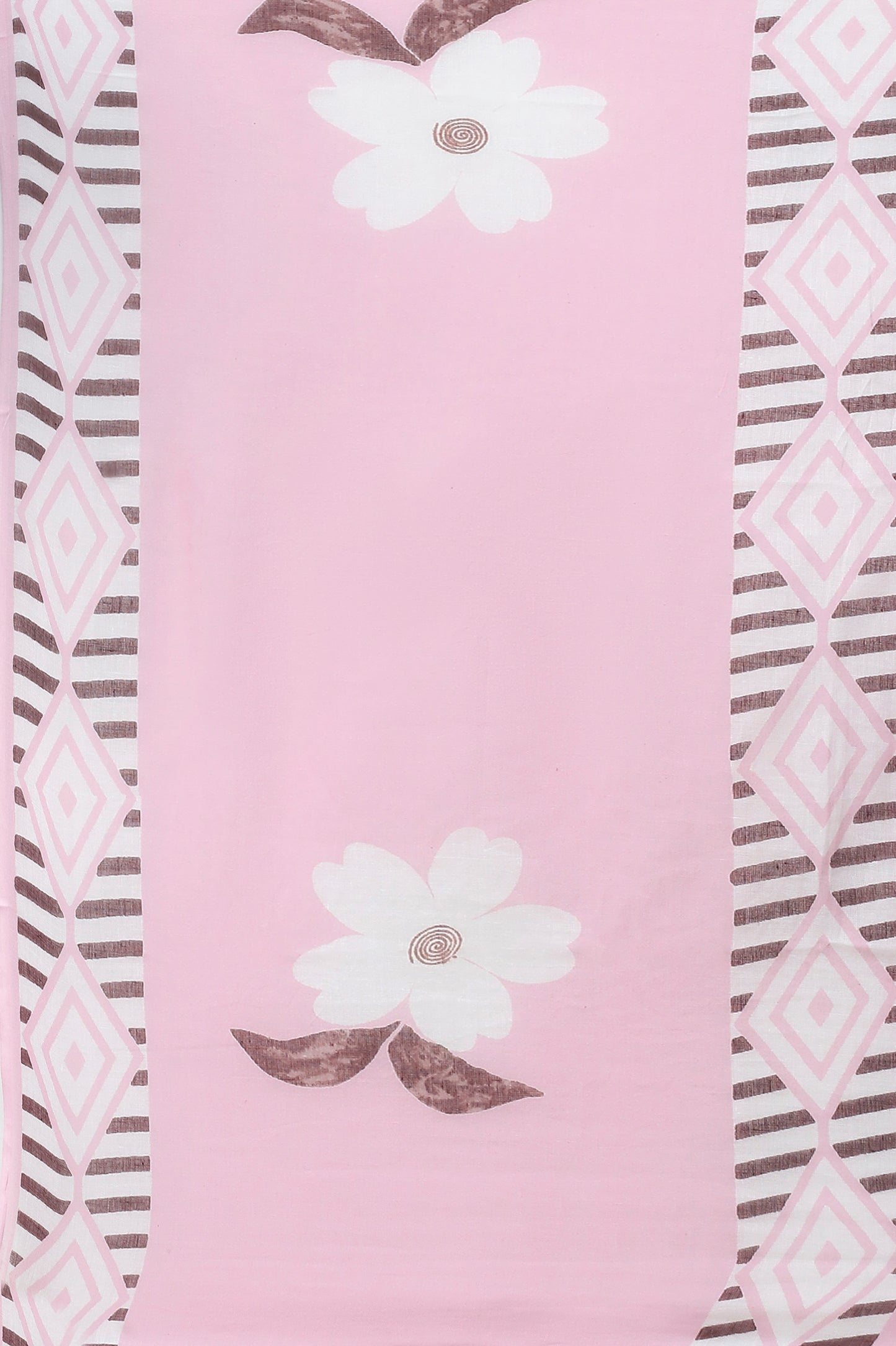 Pink Cotton Printed Suit Set for Women