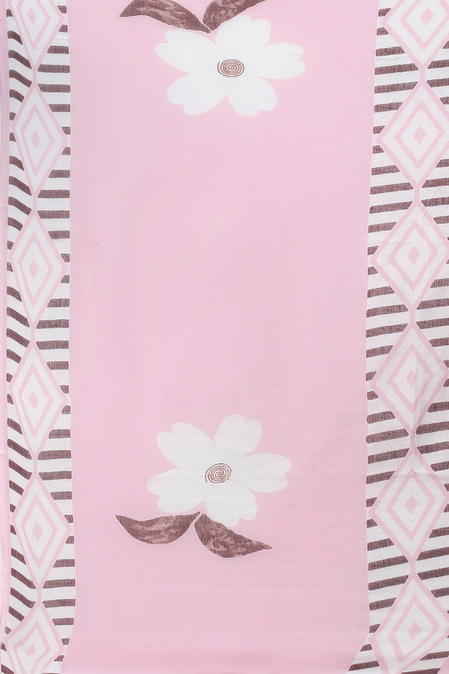 Pink Cotton Printed Suit Set for Women