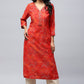 Red Bandhani Muslin Printed Kurta for Women – Traditional & Stylish