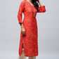 Red Bandhani Muslin Printed Kurta for Women – Traditional & Stylish