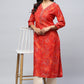 Red Bandhani Muslin Printed Kurta for Women – Traditional & Stylish