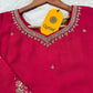 Premium Rani Pink Ethnic Suit Set with Golden Zari Embroidery