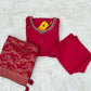 Premium Rani Pink Ethnic Suit Set with Golden Zari Embroidery