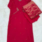 Premium Rani Pink Ethnic Suit Set with Golden Zari Embroidery