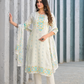 Soft Pink Floral Embroidered Three-Piece Suit Set