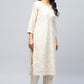 White Embroidered Suit Set for Women