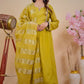 Classic Heena Green Embroidered Suit Set with Dupatta