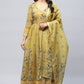 Yellow Angrakha Printed Suit Set for Women