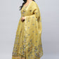 Yellow Angrakha Printed Suit Set for Women