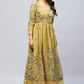 Yellow Angrakha Printed Suit Set for Women