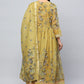 Yellow Angrakha Printed Suit Set for Women