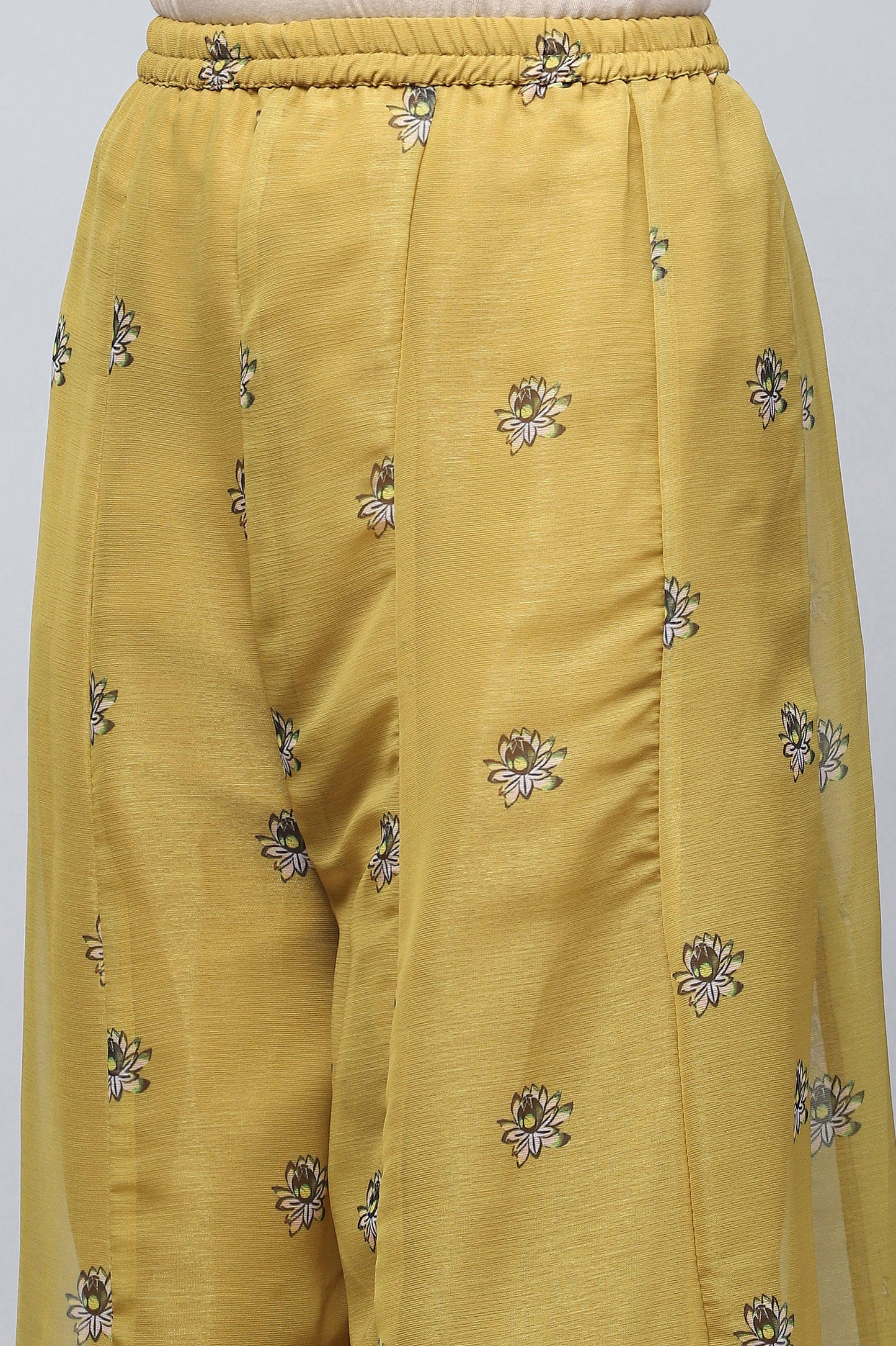 Yellow Angrakha Printed Suit Set for Women